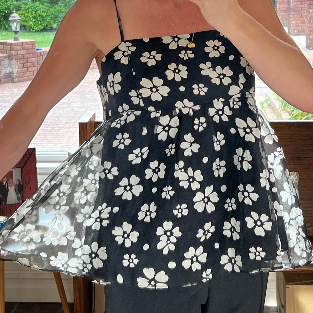 🌼Dee Dee floral sheet overlay tank